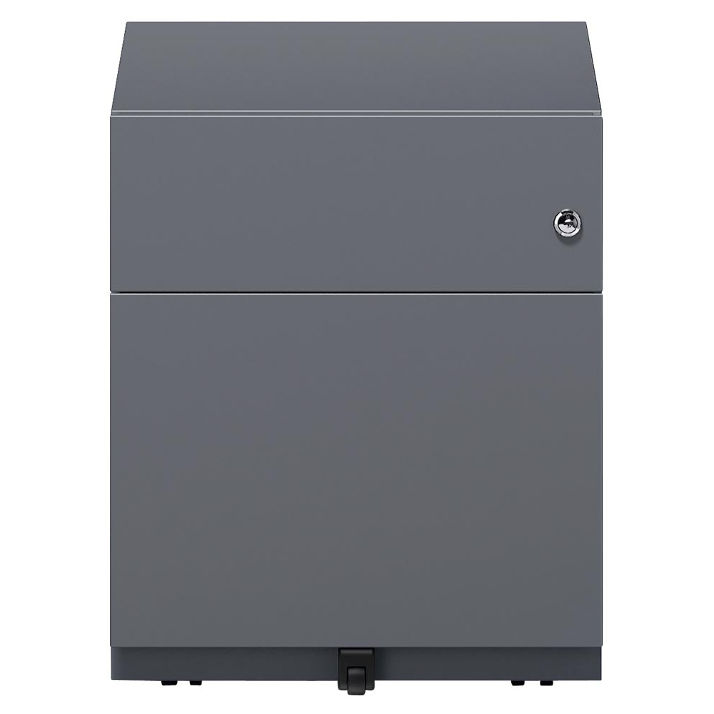 Rollcontainer, BxTxH 420x565x495 mm, 1 Schublade, 1 Hängeregistratur, seitliche Griffleisten, anthrazit