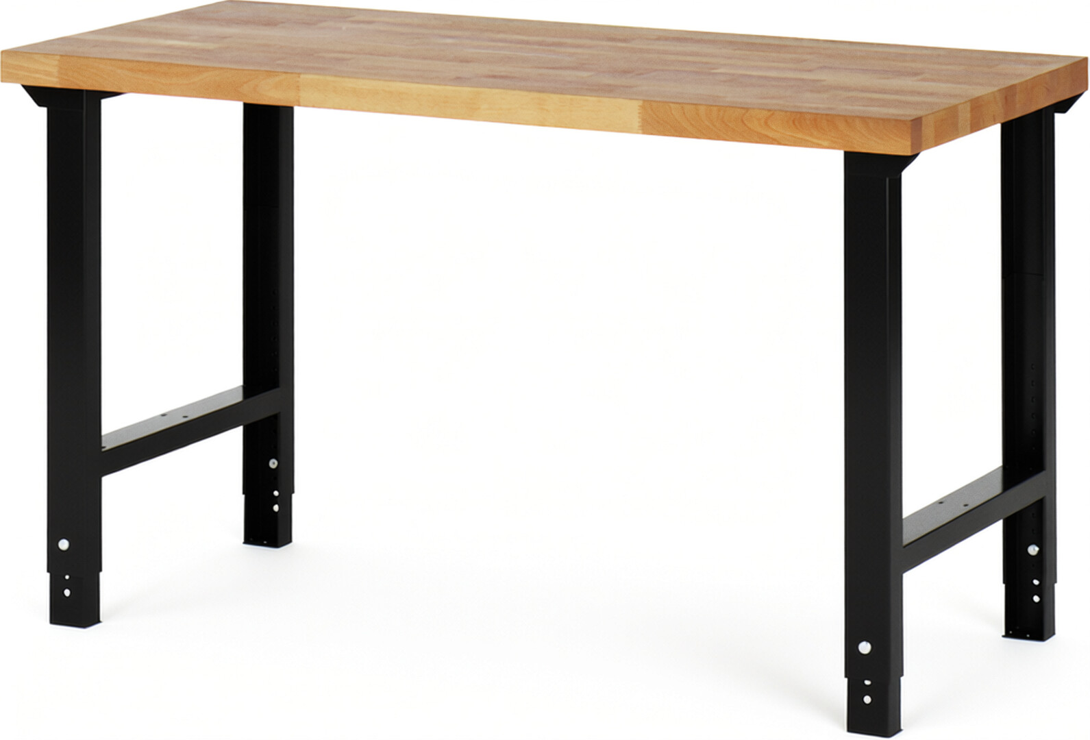 Werkbank Modell 7000 schwarz, BxTxH 1500x700x790-1140 mm,  Buche-Massiv Arbeitsplatte 40 mm