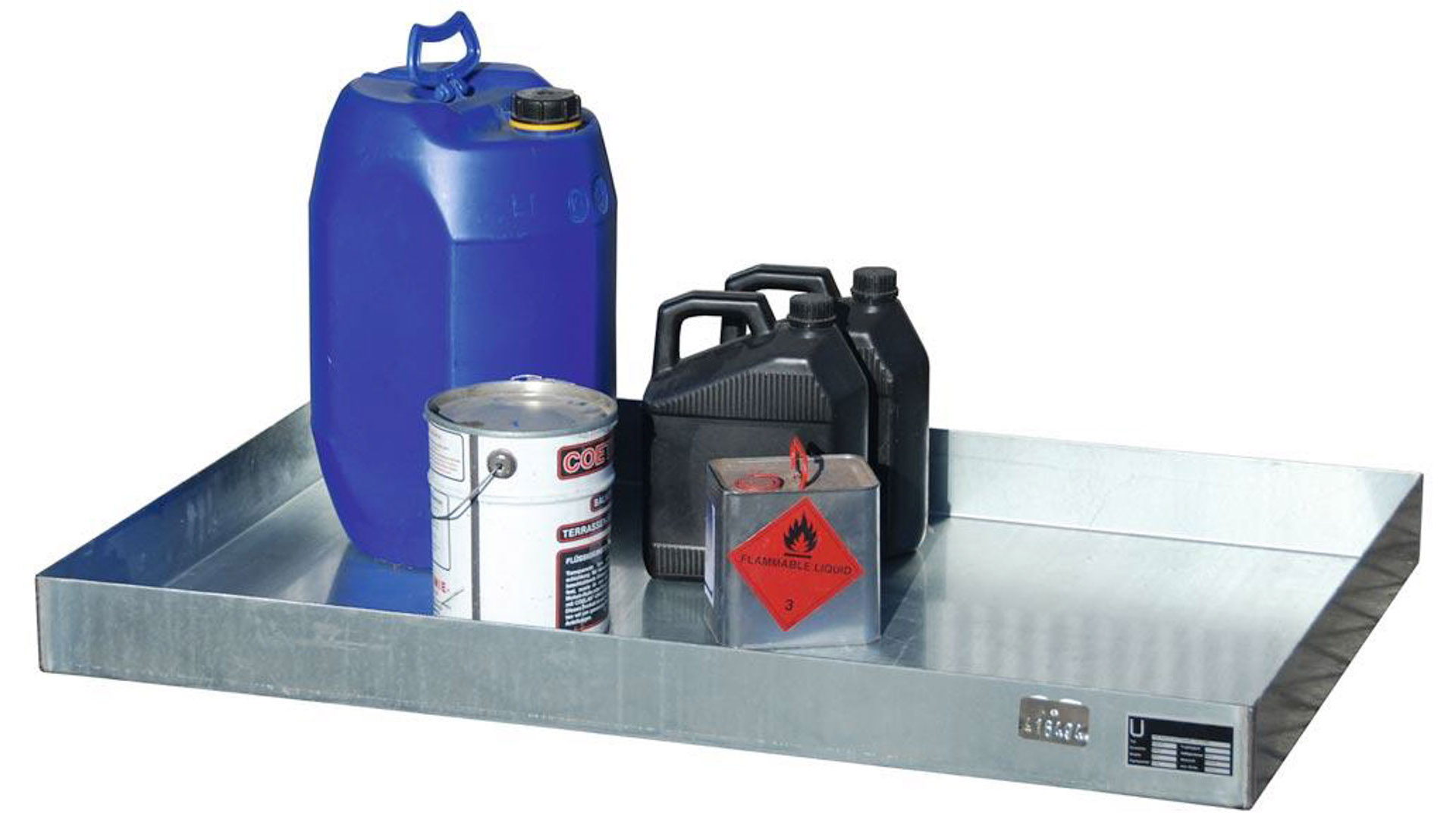 Kleingebindewanne für Paletten - Volumen 60 l - 100 x 1.200 x 800 mm - verzinkt