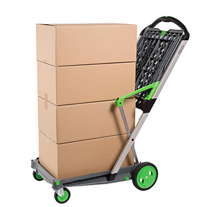 Klappwagen, BxTxH 890x550x1025 mm, zusammengeklappt 670x470x110 mm, 2 Ladeflächen, 1 Faltbox, Farbe anthrazit/grün