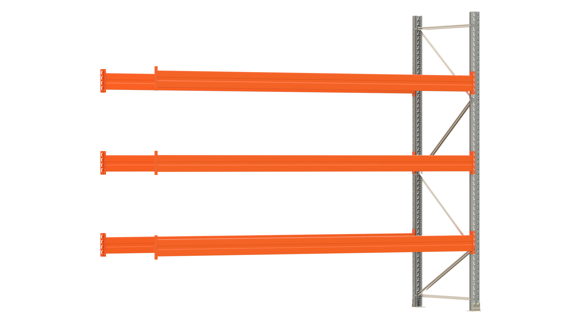 Palettenregal ARTUS - Anbaufeld - Breite 368,5 cm - Höhe 300 cm - Tiefe 110 cm - 3 Träger Ebenen