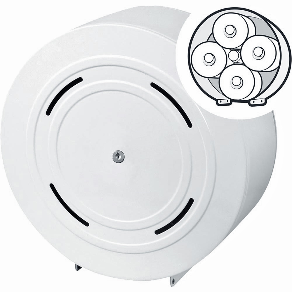 Toilettenpapierspender Quattro weißlackiert BxTxH 320x125x320 mm