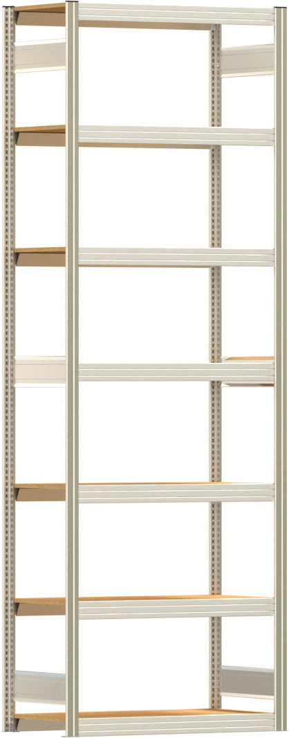 Fachbodenregal BERT - Breite: 100,5 cm - Tiefe: 50 cm - Höhe: 300 cm - 7 Böden - Grundregal
