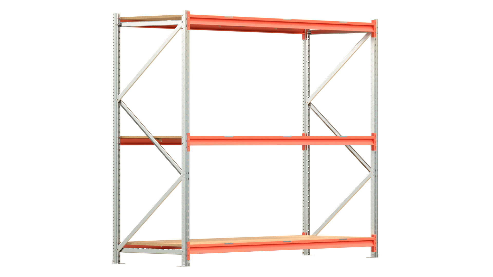 Weitspannregal EMMA - Höhe: 200 cm - Fachbreite: 225 cm - Tiefe: 80 cm - Grundfeld