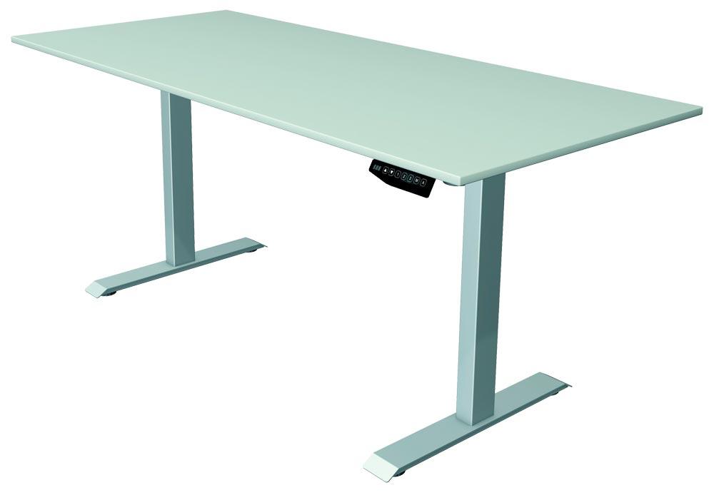 Schreibtisch el. höhenverstellbar, BxTxH 1800x800x740-1230 mm, Dekor lichtgrau, Gestell silber