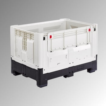 Palettenbox mit Füßen - Polyethylen - klappbar - Traglast 850 kg - 973 x 1.200 x 1.000 mm (HxBxT) - elfenbein/schwarz