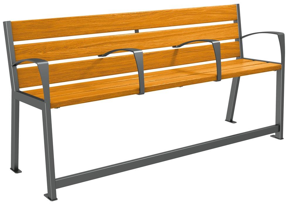 Mittelarmlehne für Senioren-Bänke L 1200 und 1800 mm, Stahl, grau beschichtet