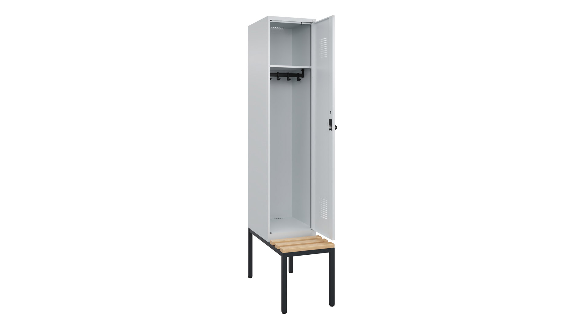Spind - Garderobenschrank, Breite 40 cm, Höhe 212 cm, Tiefe 50 cm, 1 Abteile