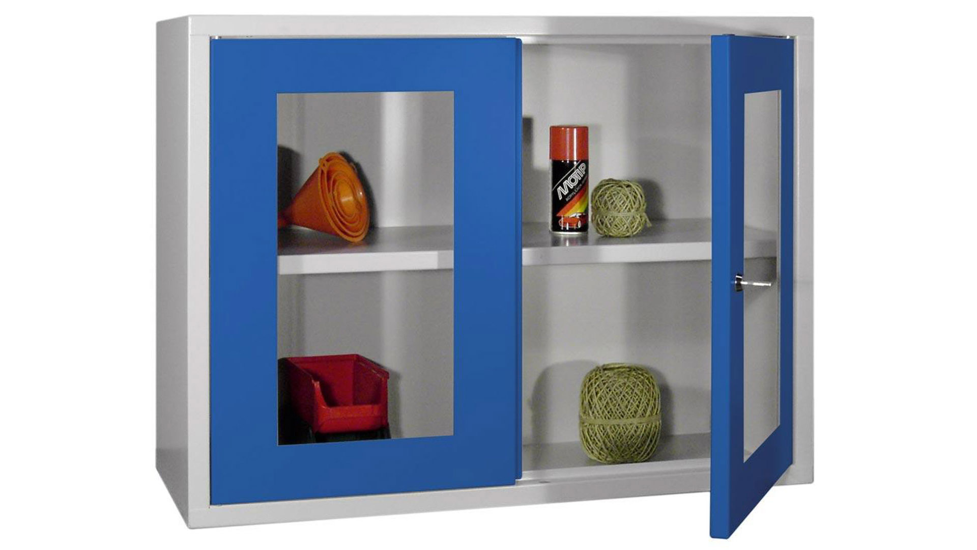 Stahl-Hängeschrank Von PAVOY – 2 Vollblechtüren, 600x800x300 Mm, Lichtgrau RAL 7035