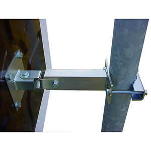 Verkehrsspiegel, Anti-Frost, rot/weißer Rahmen, Spiegelfläche Edelstahl, Rahmen Kunststoff, Durchm. 600 mm, max. Beobachterabstand 11 m