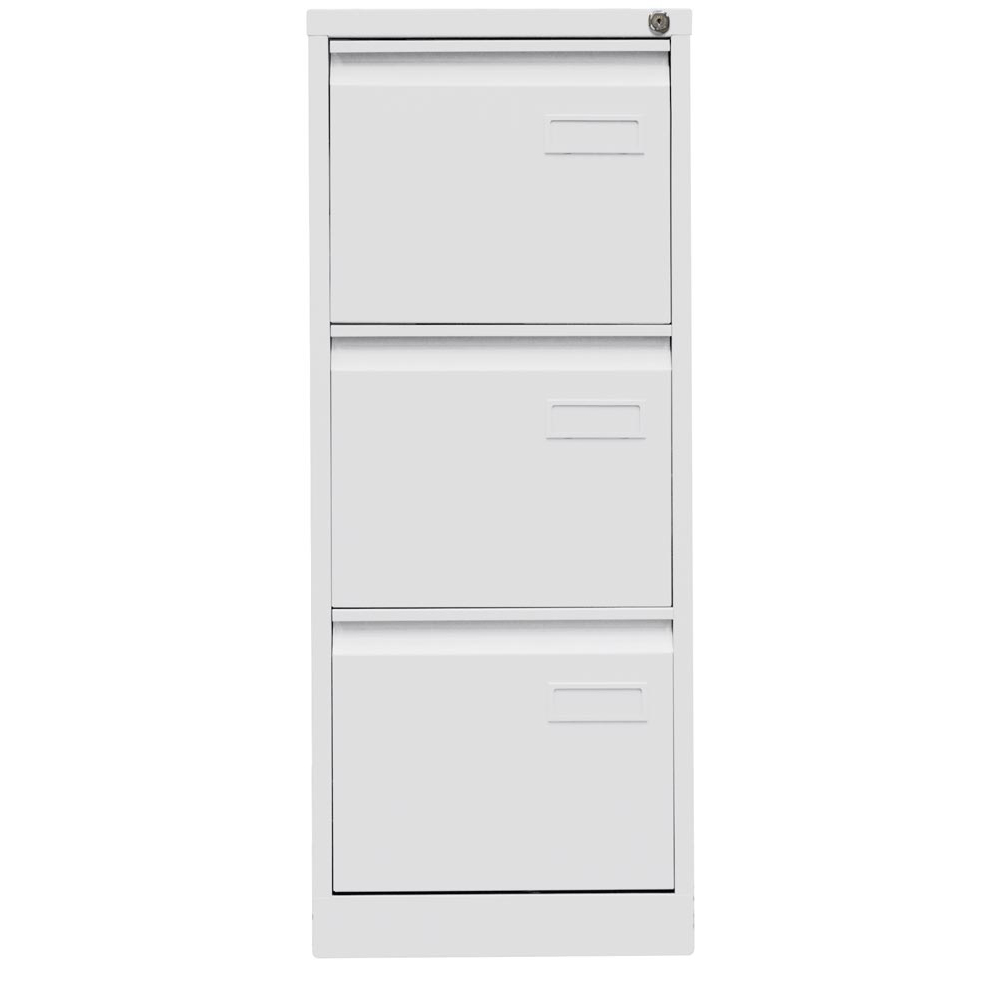 Hängeregisterschrank LIGHT, BxTxH 413x622x1016 mm, einbahnig, 3 Schubladen, Griffleiste, verkehrsweiß