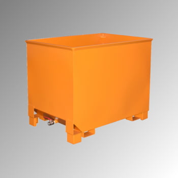 Spänebehälter, Spänebox, Spänekasten - 3-fach stapelbar - Volumen 300 l - Traglast 500 kg - 795 x 840 x 620 mm (HxBxT) - gelborange
