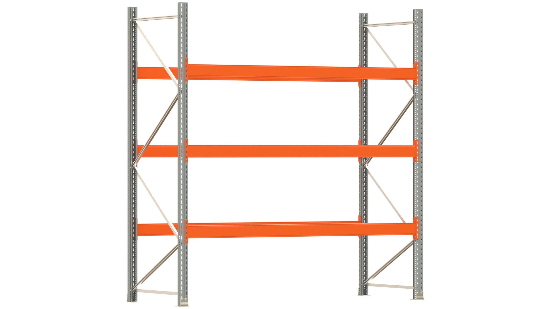 Palettenregal ARTUS - Breite 287 cm - Höhe 300 cm - Tiefe 110 cm - 3 Träger-Ebenen - Fachlast 3000 kg - 12 Palettenstellplätze