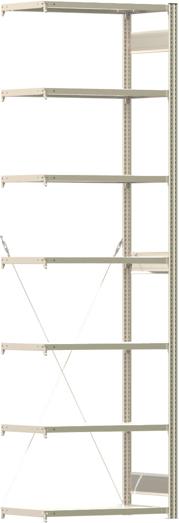 Fachbodenregal BERT - Breite: 87,5 cm - Tiefe: 50 cm - Höhe: 300 cm - 7 Böden - Anbauregal