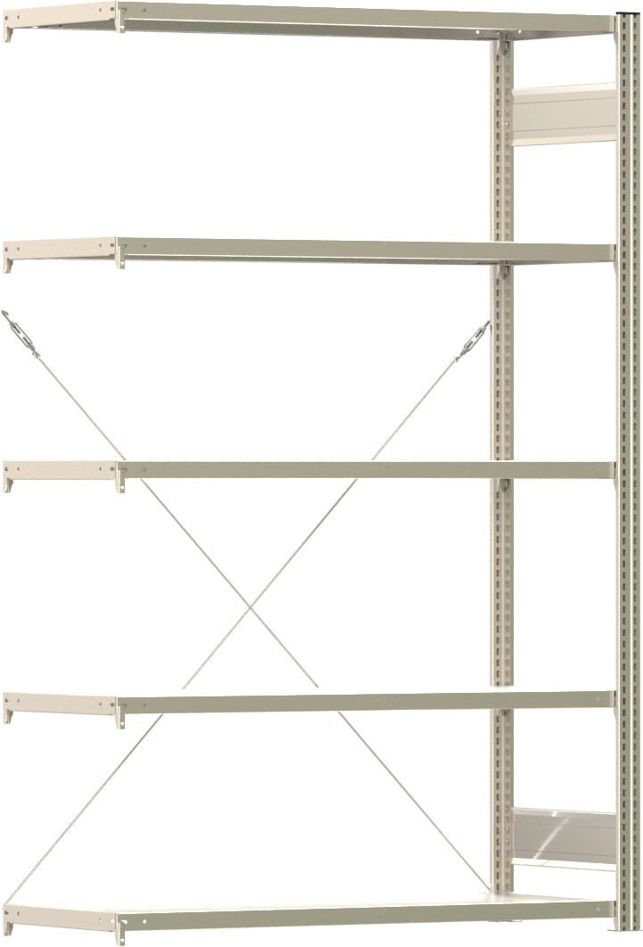 Fachbodenregal BERT - Breite: 128,5 cm - Tiefe: 50 cm - Höhe: 200 cm - 5 Böden - Anbauregal