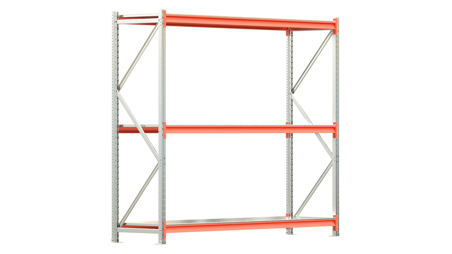 Weitspannregal EMMA - Höhe: 200 cm - Fachbreite: 225 cm - Tiefe: 60 cm - Grundfeld