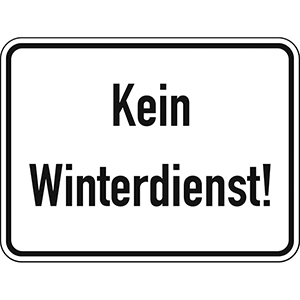 Hinweisschild, Kein Winterdienst, Alu, 400x300 mm