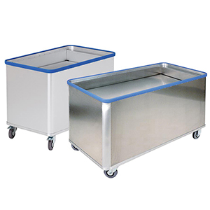 Alu-Kastenwagen mit Federboden, glatte Oberfläche, BxTxH 855x550x760 mm