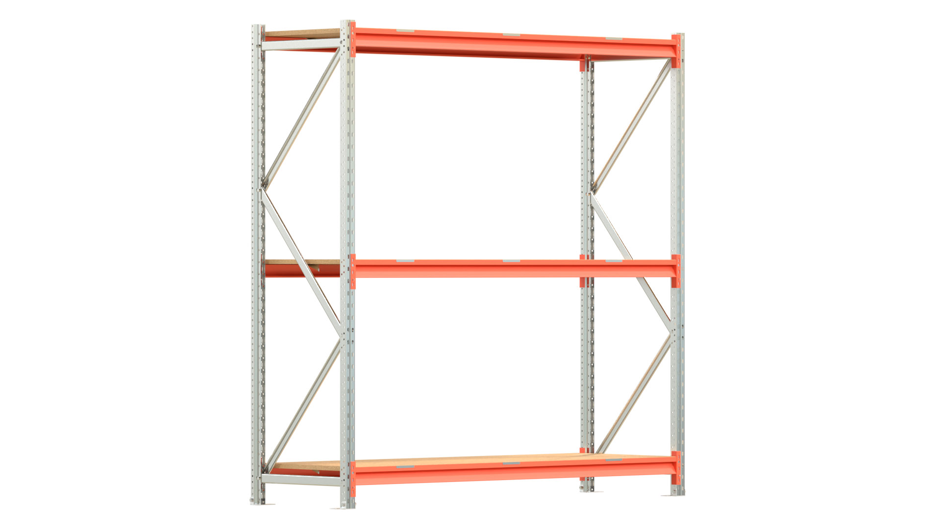 Weitspannregal EMMA - Höhe: 200 cm - Fachbreite: 185 cm - Tiefe: 60 cm - Grundfeld