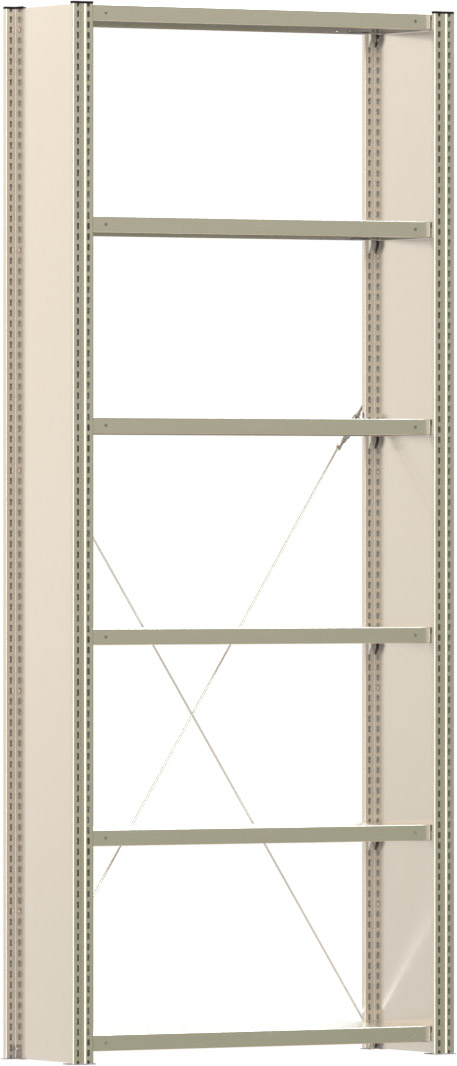 Fachbodenregal BERT - Breite: 100,5 cm - Tiefe: 30 cm - Höhe: 250 cm - 6 Böden - Grundregal