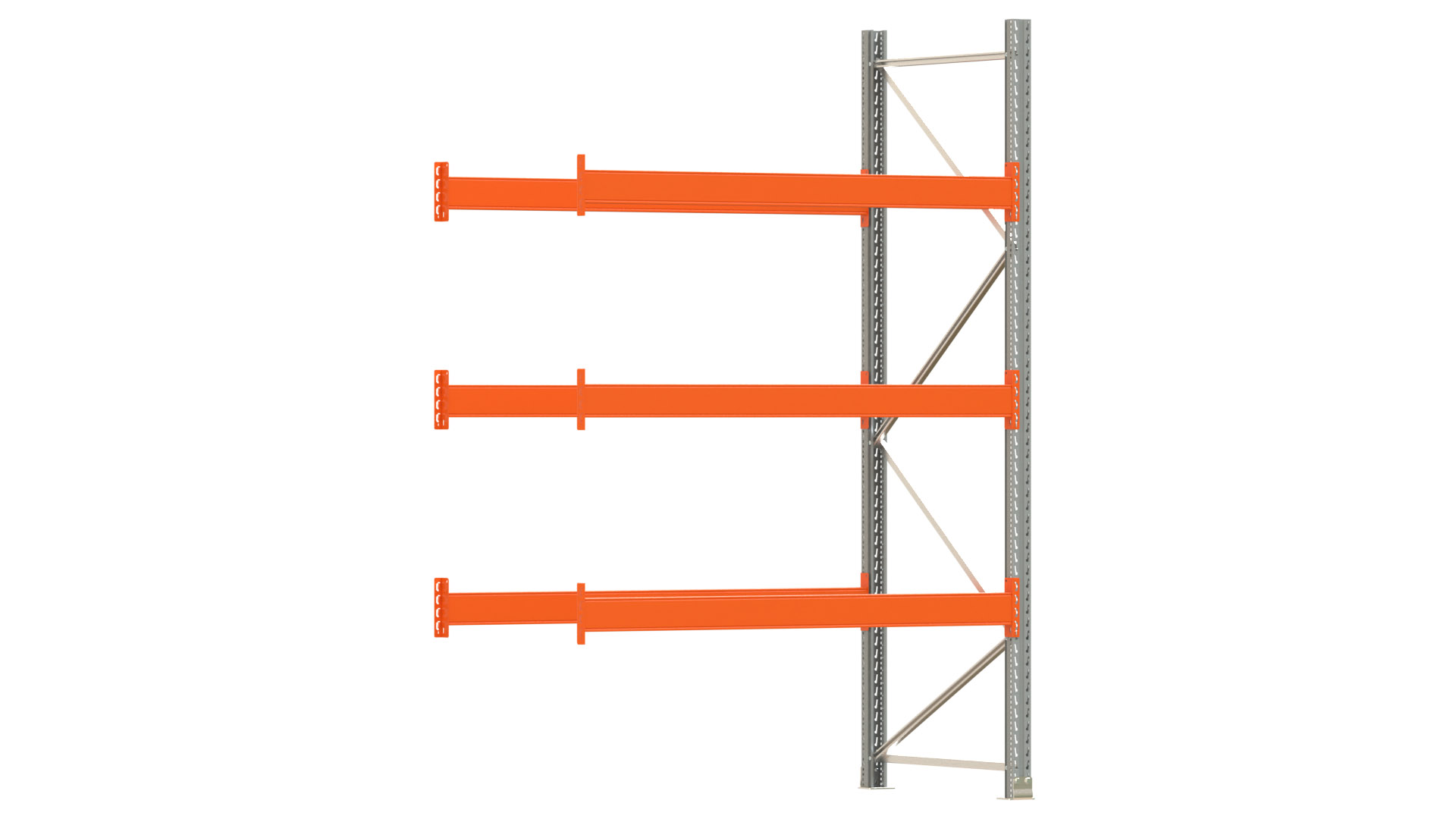 Palettenregal ARTUS - Anbaufeld - Breite 198,5 cm - Höhe 300 cm - Tiefe 110 cm - 3 Träger Ebenen
