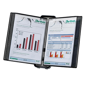 Sichttafelsystem, Wandhalter, Rahmen aus Alu und ABS, inkl. 10 Sichttafeln DIN A4, schwarz