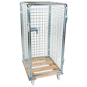 Rollbox mit Drahtgitterwänden