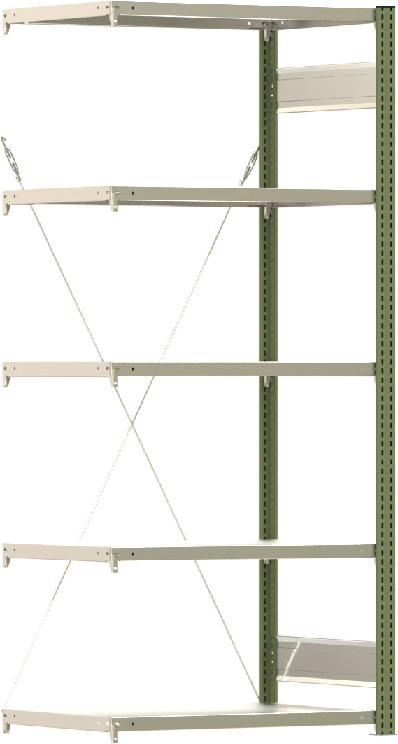 Fachbodenregal BERT - Breite: 87,5 cm - Tiefe: 60 cm - Höhe: 200 cm - 5 Böden - Anbauregal