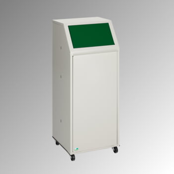 Wertstoffsammelgerät - fahrbar - 69 l - 1.050 x 400 x 400 mm (H x B x T) - Korpus kieselgrau - Einwurfklappe grün - Abfallbehälter