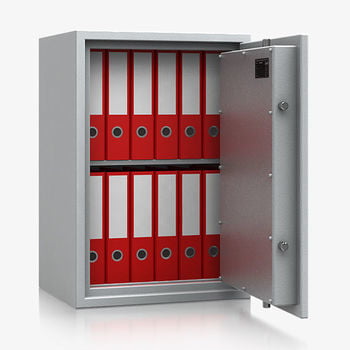 Massiver Wertschutzschrank, Tresor, Safe, VdS Klasse 0/N, 1 Fachboden, feuerhemmend, definierter Einbruchschutz, 770 x 530 x 415 mm (HxBxT)