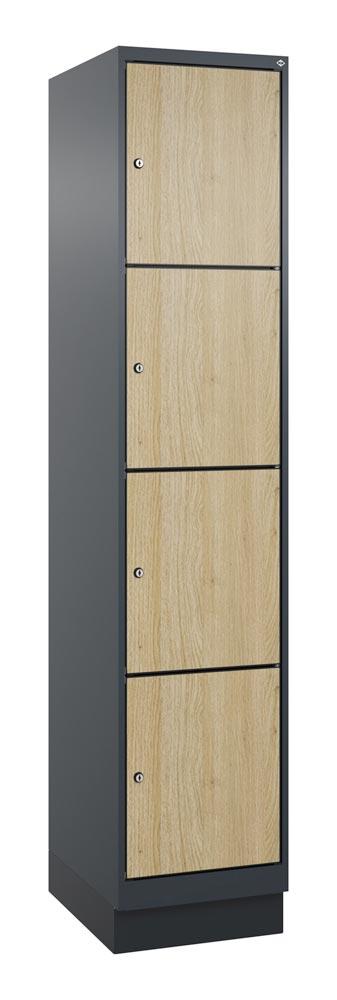 Fächerschrank mit MDF Türen, Breite 40 cm, Höhe 195 cm, Tiefe 50 cm, 4 Fächer