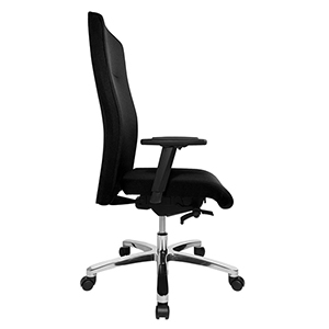 Bürostuhl, Schreibtischstuhl, Drehstuhl XL, Sitz-BxTxH 540x460x440-520 mm, Lehnenh. 700 mm, Traglast 150 kg, Punktsynchr.m., Schiebesitz, inkl. Armlehnen, schwarz