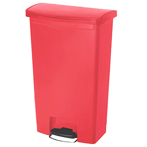 Tret-Abfallsammler, Kunststoff, Volumen 68 l, BxTxH 500x310x800 mm, Pedal an breiter Seite, rot