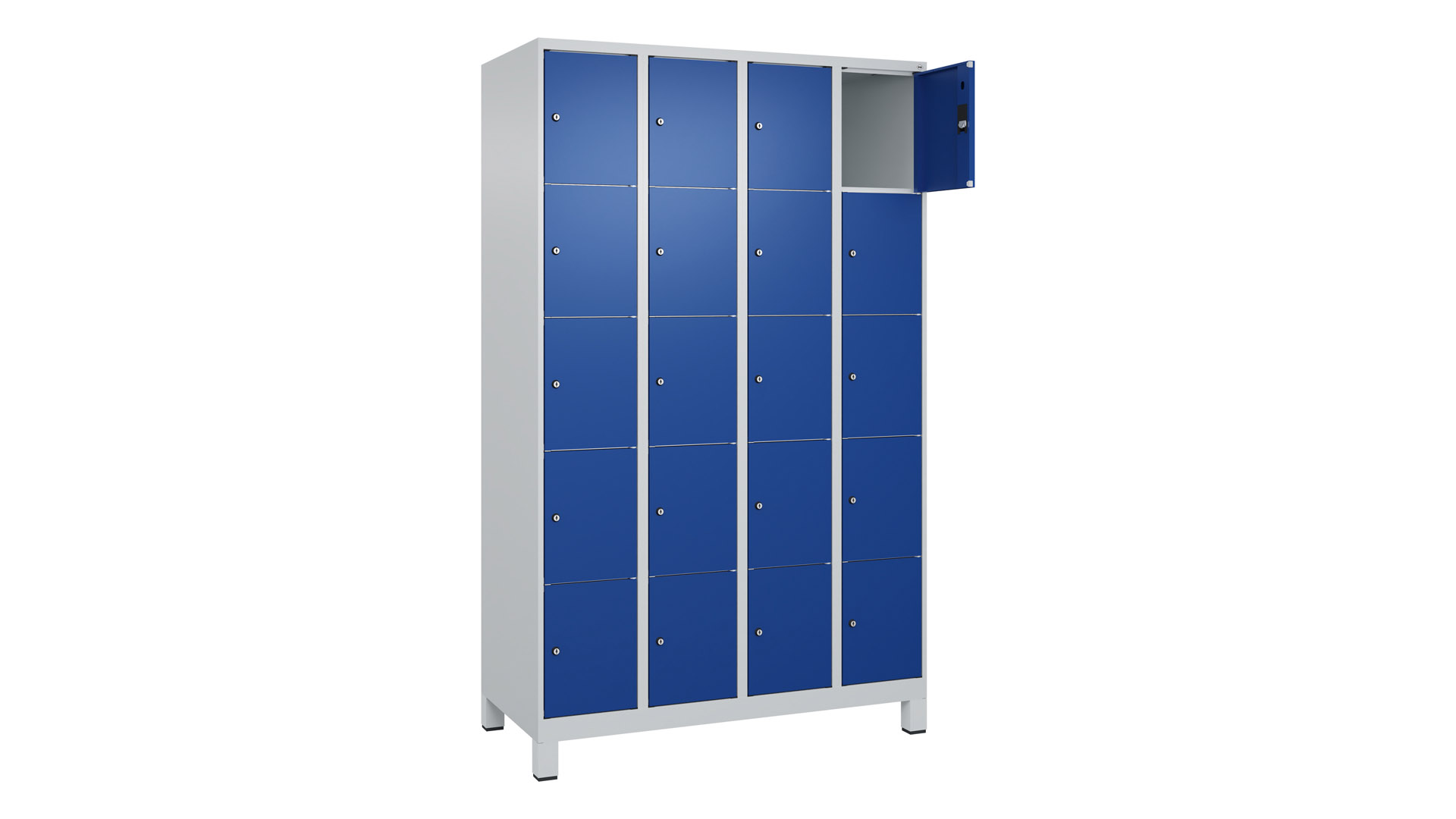 Fächerschrank, Breite 120 cm, Höhe 195 cm, Tiefe 50 cm, 20 Fächer