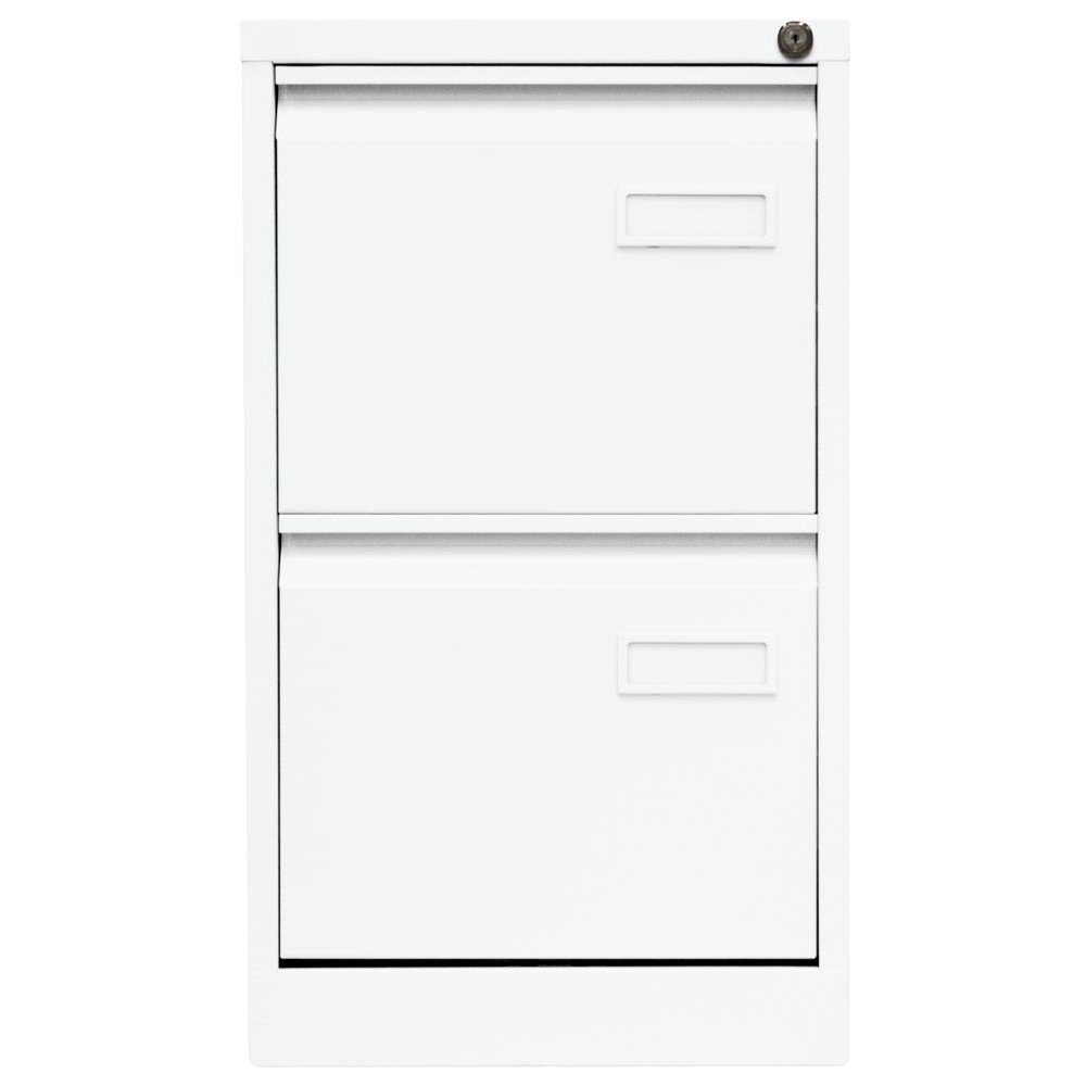 Hängeregisterschrank LIGHT, BxTxH 413x622x711 mm, einbahnig, 2 Schubladen, Griffleiste, verkehrsweiß