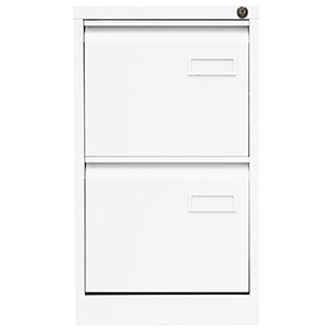 Hängeregisterschrank LIGHT, BxTxH 413x622x711 mm, einbahnig, 2 Schubladen, Griffleiste, verkehrsweiß