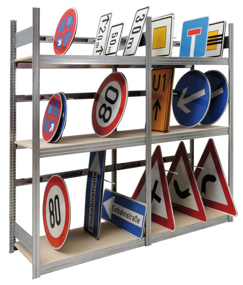 Schilderregal, Vertikalregal, Anbaufeld