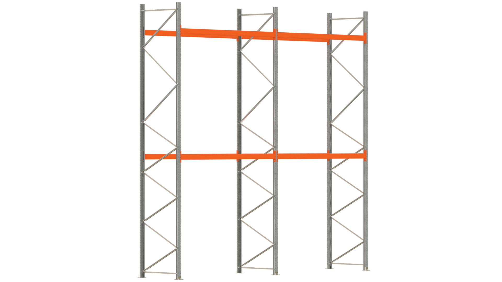 Palettenregal ARTUS - Breite 565,5 cm - Höhe 550 cm - Tiefe 110 cm - max. Fachlast 2100 kg - 18 Palettenplätze