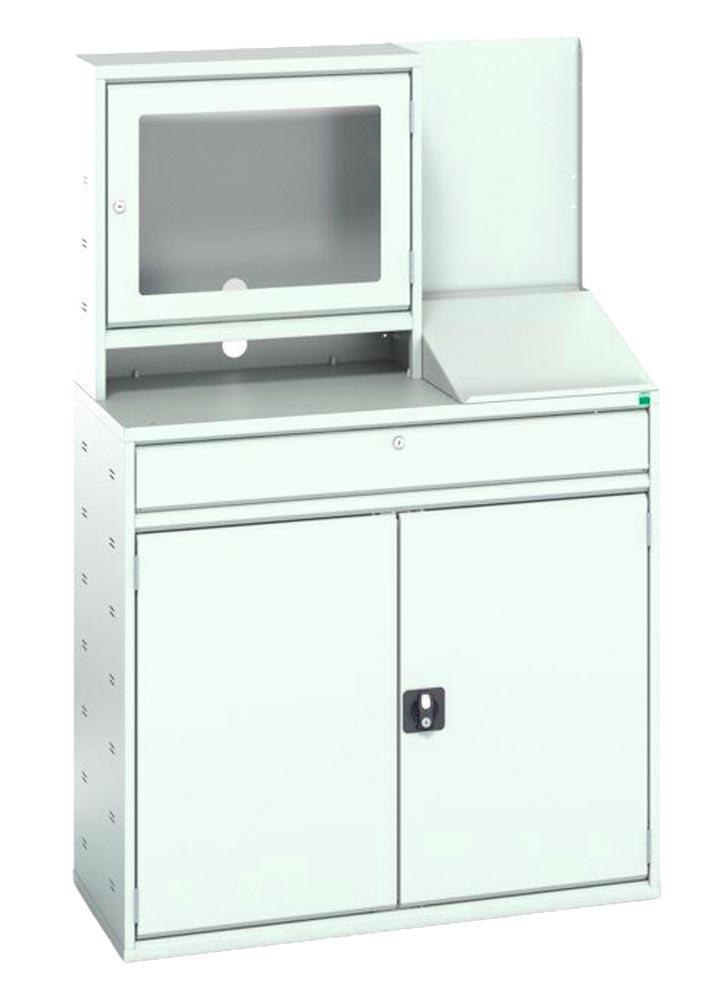 Computerschrank mit Bildschirmfach und Tablar