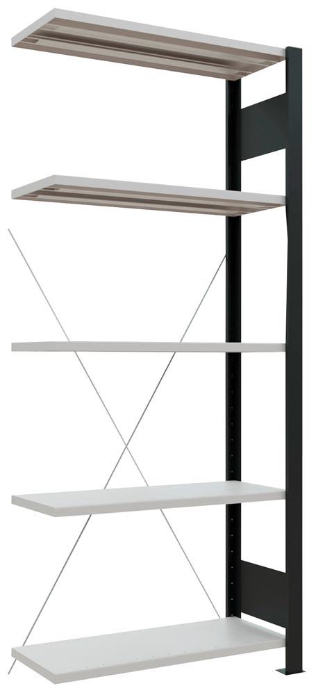 Lagerregal, Steckregal, BxTxH 750x300x1800 mm, 5 Fachböden