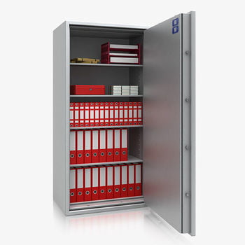 Dokumententresor, Geldschrank, Safe, VdS Klasse 2, 60 Minuten feuerfest, Türen 1-flügelig, 1.739 x 892 x 497 mm (HxBxT), Farbe lichtgrau (RAL 7035)