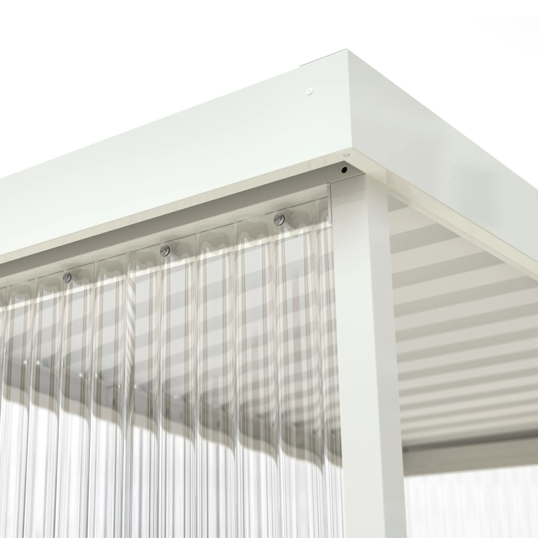 Raucherunterstand, Flachdach, für 2-3 Personen, grauweiß, Stahl/PVC, 2.360 x 1.720 x 1.580 mm (HxBxT), Bausatz