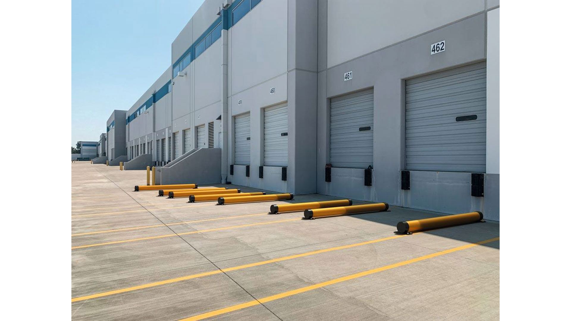 Rammschutz-Barriere, extra stark, HDPE, Länge 2000 mm, Höhe 150 mm, Durchmesser 140 mm, Farbe gelb