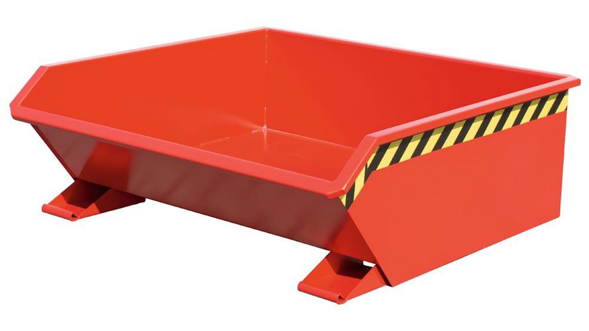 Kippbehälter - niedrig - Volumen 460 l - Tragkraft 1.000 kg - 450 x 1.280 x 1.385 mm (HxBxT) - feuerrot
