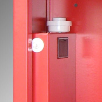 Defibrillatorenschrank mit akustischem Alarm - 400x400x220 mm (HxBxT) - Sichtfenster - lichtgrau