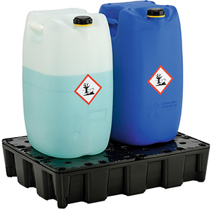 PE-Auffangwanne, BxTxH 1200x800x165 mm, Auffangvol. 120 l, Gewicht 5,2 kg, schwarz