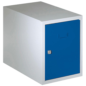Schließfachwürfel, BxTxH 300x500x390 mm, Tür glatt, Etikettenrahmen, Zylinderschloss, RAL 7035/5010
