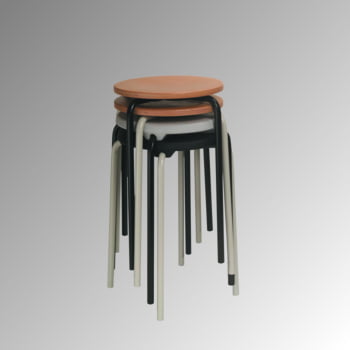 Hocker - Stapelhocker - Sitzhöhe 500 mm - Buche - Stahlrohrgestell schwarz