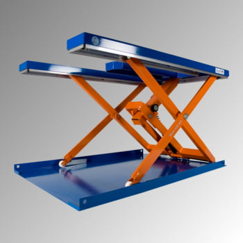 Flachform Hubtisch - Traglast 600 kg - E-Form - Fußschalter - 900 x 1.450 mm (BxT) - elektrohydraulisch