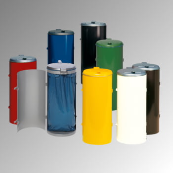 Abfallbehälter - verschließbare Tür (DxH) 450x900 mm - Inh. 120 l - Farbe weiß